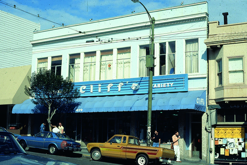 Cliff’s Variety at 479 Castro Street in 1978, after the storefront received a new paint job.